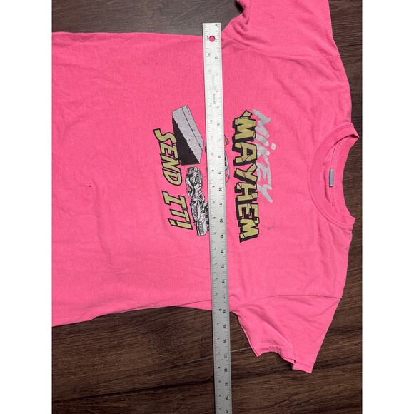 Mikey Mayhem Monster Truck Tee Youth Medium Pink Gildan Send It Shirt - Picture 5 of 8